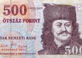 Money of Hungary 500 forint macro Royalty Free Stock Photo