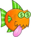 Money Hungry Fish Vector Royalty Free Stock Photo