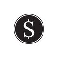 Money icon. Black dollar cash isolated on background. Modern simple flat sign. Flat dolar symboll for web site design, mobile app Royalty Free Stock Photo