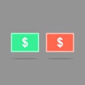 Money icon button vector illustration, dollar money button icon