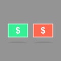 Money icon button vector illustration, dollar money button icon Royalty Free Stock Photo