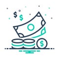 Mix icon for Money, cash and financial Royalty Free Stock Photo