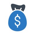 Money glyph colour vector icon Royalty Free Stock Photo