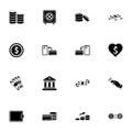 Money icon - Expand to any size - Change to any colour. Perfect Flat Vector Contains such Icons as bank building, safe, coin, love