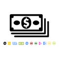 Money icon in flat style