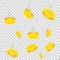 Money icon on isolated background. Coins vector illustration in Royalty Free Stock Photo