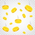 Money icon on isolated background. Coins vector illustration in Royalty Free Stock Photo