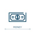 Money icon. Linear vector illustration. Outline money icon vector. Thin line symbol for use on web and mobile apps, logo, print Royalty Free Stock Photo