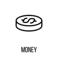 Money icon or logo in modern line style.