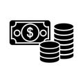 Money icon vector. Dollar illustration sign. Finance symbol. Economy logo.