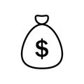 Money icon vector. Dollar illustration sign. Finance symbol. Economy logo.