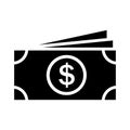 Money icon vector. Dollar illustration sign. Finance symbol. Economy logo.