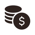 Money icon vector. Dollar sign. Coins sign