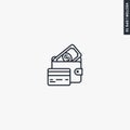 Money icon, wallet, linear style sign for mobile concept and web design