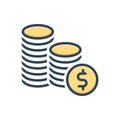 Color illustration icon for Money, wealth and riches Royalty Free Stock Photo