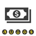 Money icon on white background.