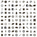 100 money icons set, simple style Royalty Free Stock Photo