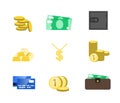 Money icons vector set. Money sign vector illustration. Vector c Royalty Free Stock Photo