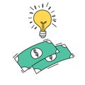 Money idea concept doodle drawing Royalty Free Stock Photo