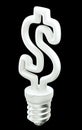 Money idea: Dollar ccurrency symbol light bulb Royalty Free Stock Photo