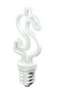 Money idea: Dollar ccurrency symbol light bulb on white Royalty Free Stock Photo