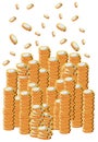 hoard of golden Money isolated