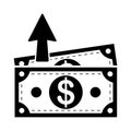 Money increase icon. vector dollar growth Royalty Free Stock Photo