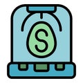 Money incubator icon vector flat