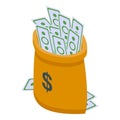 Money inheritance icon, isometric style