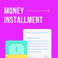 Money installment banking loan approval credit social media post design template 3d realistic vector