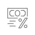 Money interest line outline icon