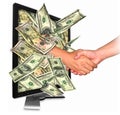 Money from Internet business Royalty Free Stock Photo