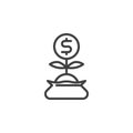 Money investment line icon