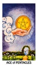 Ace of Pentacles Tarot Card Money Investments Saving Abundance Prosperity