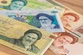 Iranian money, Rials, Various paper banknotes Royalty Free Stock Photo