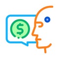 Money issue of robot icon vector outline illustration Royalty Free Stock Photo