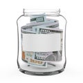 Money Jar with Blank Label Isolated Royalty Free Stock Photo