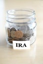 Money Jar for Savings and Investment Retirment IRA 401k College Rainy Day Royalty Free Stock Photo