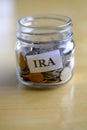 Money Jar for Savings and Investment Retirment IRA 401k College Rainy Day Royalty Free Stock Photo