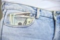 Money in Jean Pocket Royalty Free Stock Photo