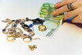 Money and jewels Royalty Free Stock Photo