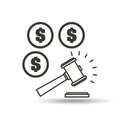 Money Judge Gavel Concept Icon