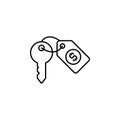 money, key line icon on white background Royalty Free Stock Photo