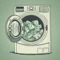 Money Laundering illustration for financial crime concept. Royalty Free Stock Photo