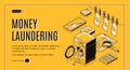 Money laundering isometric vector web banner Royalty Free Stock Photo