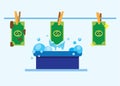 Money laundry illustration in flat style design vector
