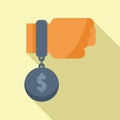 Money liability icon flat vector. Business risk