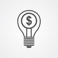 Money light bulb vector icon sign symbol