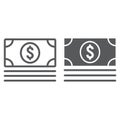 Money line and glyph icon Royalty Free Stock Photo