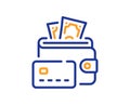 Money line icon. Cash wallet sign. Vector